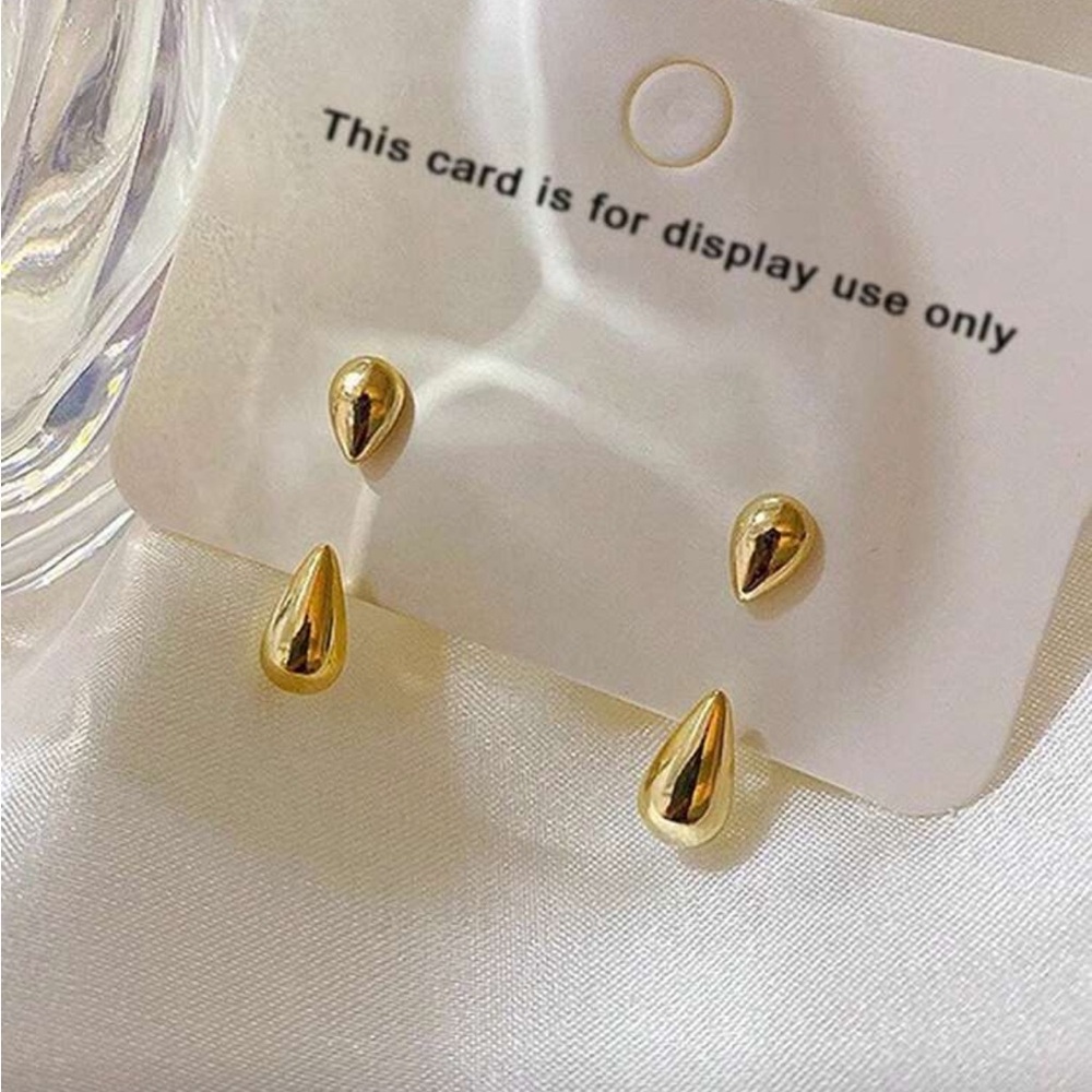 BRAND NEW Minimalist Elegant Waterdrop Shaped Front & Back Style Earrings